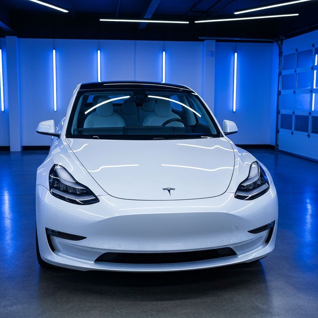 Tesla vehicle with pristine windshield